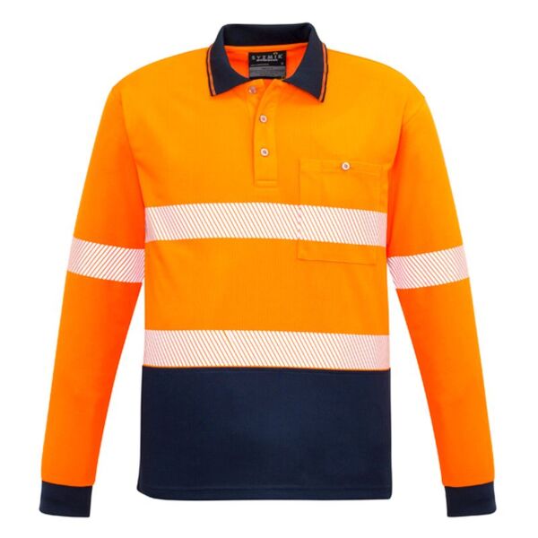 Unisex Hi Vis Segmented Long Sleeve Polo - Hoop Taped Thumbnail