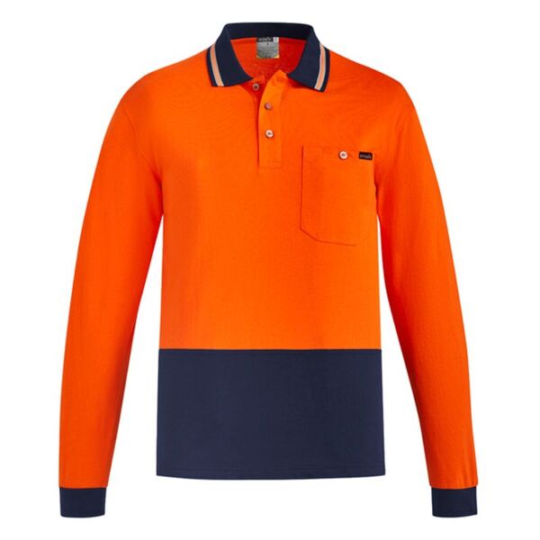 Mens Hi Vis Cotton Long Sleeve Polo Thumbnail